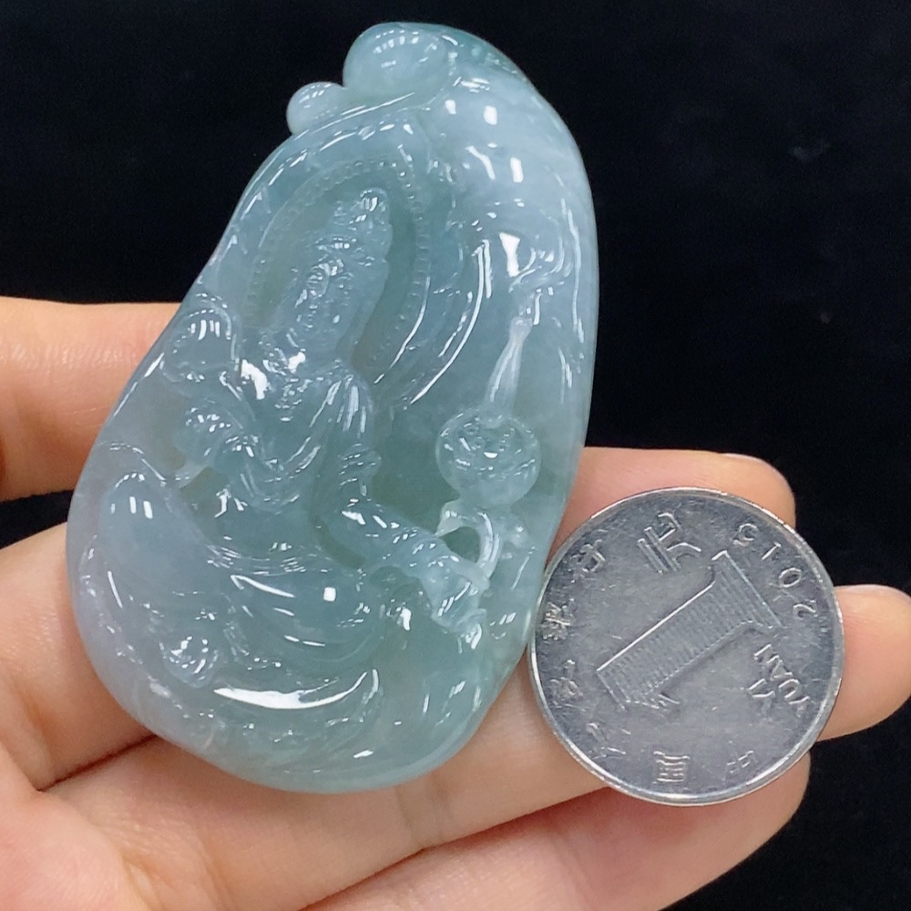 F29439708 Jadeite Guanyin Pendant Total Weight Approx. 54.04g