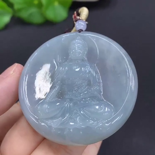 F20203437 Jadeite Amitabha Pendant Total Weight 55.276g