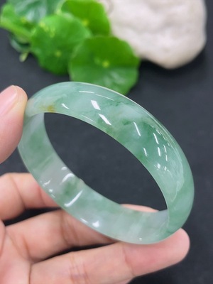 F46569006 翡翠正圈手镯 圈口52.5mm 货品总约重26.95g