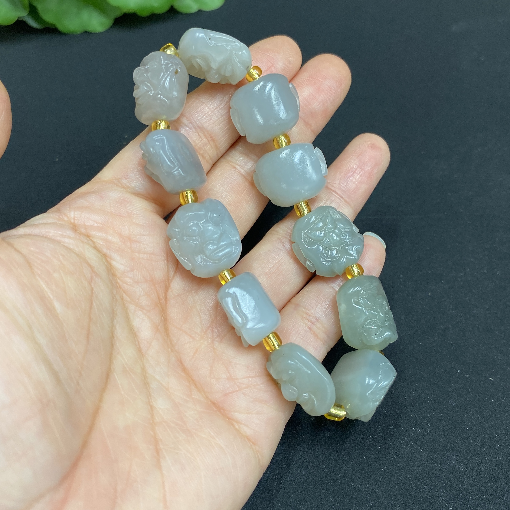 H34985360 Hetian Jade Bracelet with Non-Hetian Jade Beads, Total Weight Approx. 41.9g