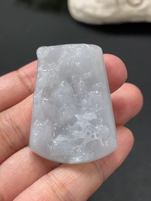 F34018139 Jadeite Landscape Pendant Total Weight Approx. 18.37g