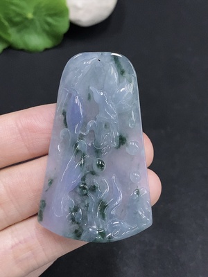F33940531 Jadeite Magpie on the Plum Branch Pendant, Total Weight Approx. 15.7g