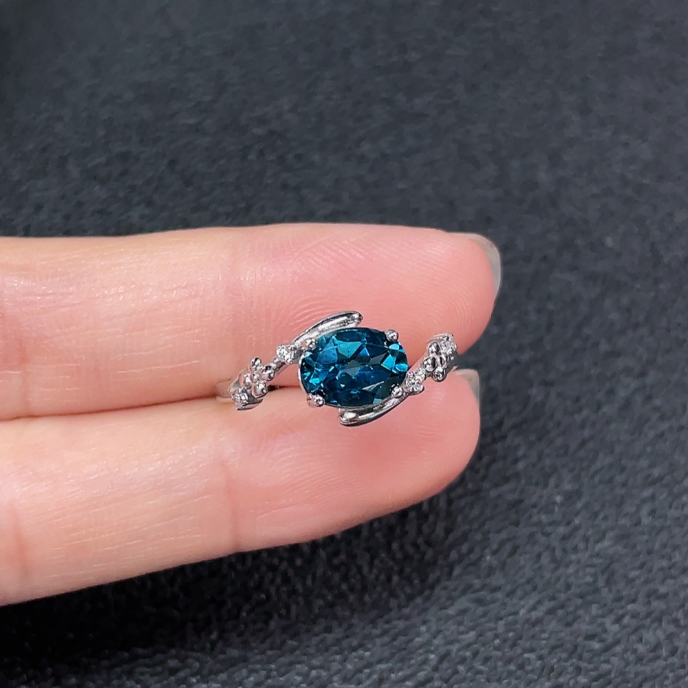 C34991247 Topaz Ring, Color Origin Undetermined, Adjustable, Non-Gold, Total Weight Approx. 2.08g, Size 5.7*8.1mm