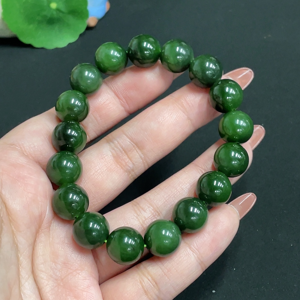 H35100486 Hetian Jade Bracelet, Approx. 11.6 mm, Total Weight Approx. 44.8g
