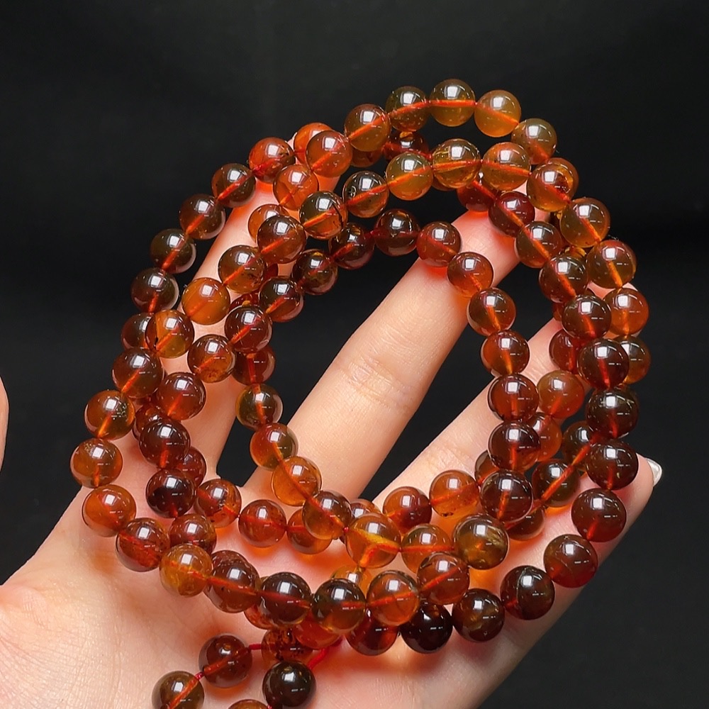 C34988688 Amber Beeswax Bead Necklace, Total Weight Approx. 36.5g, Size 8mm