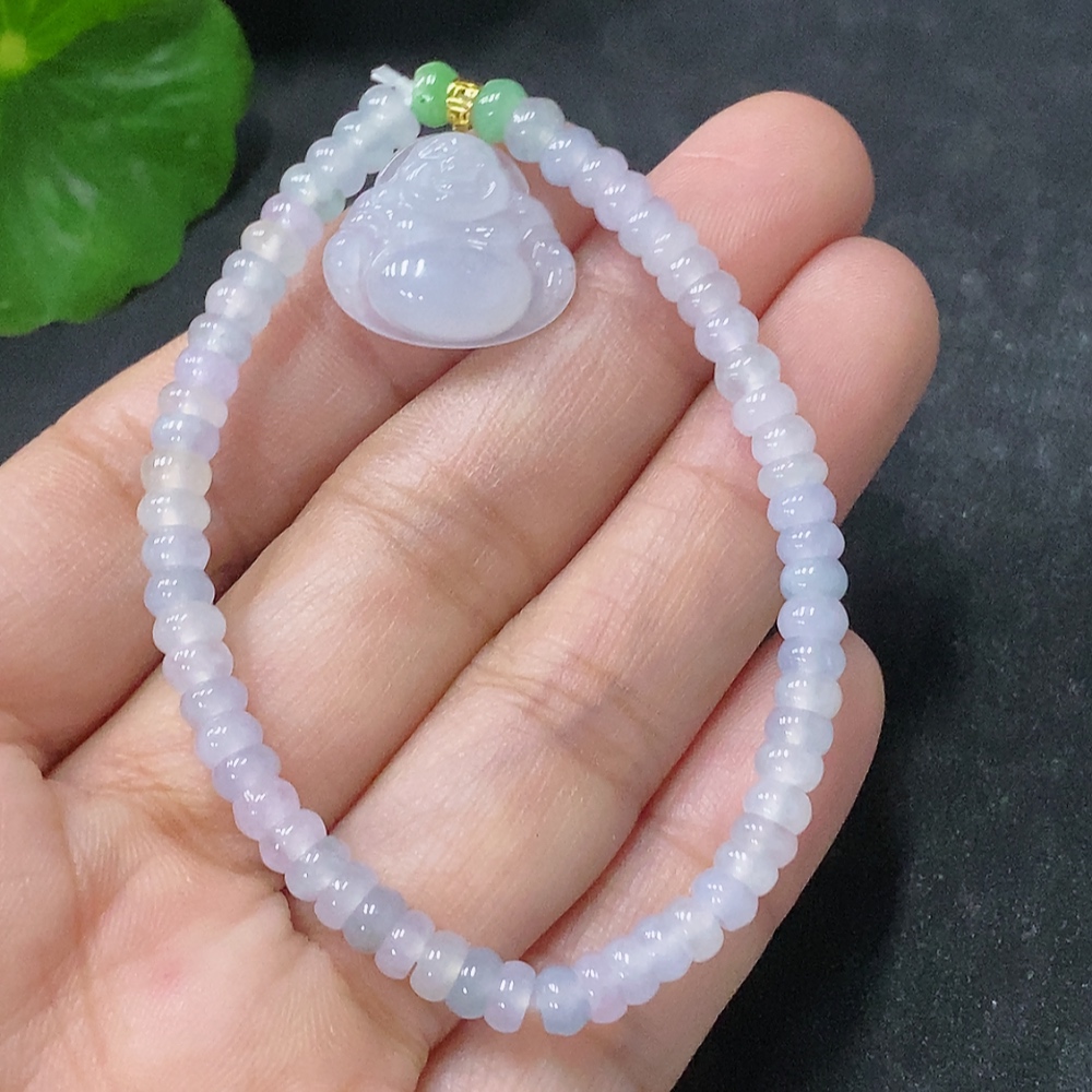 F33930109 Jadeite Buddha Bracelet No Imprint Surface Gold Content Au73% Total Weight Approx.7.16g