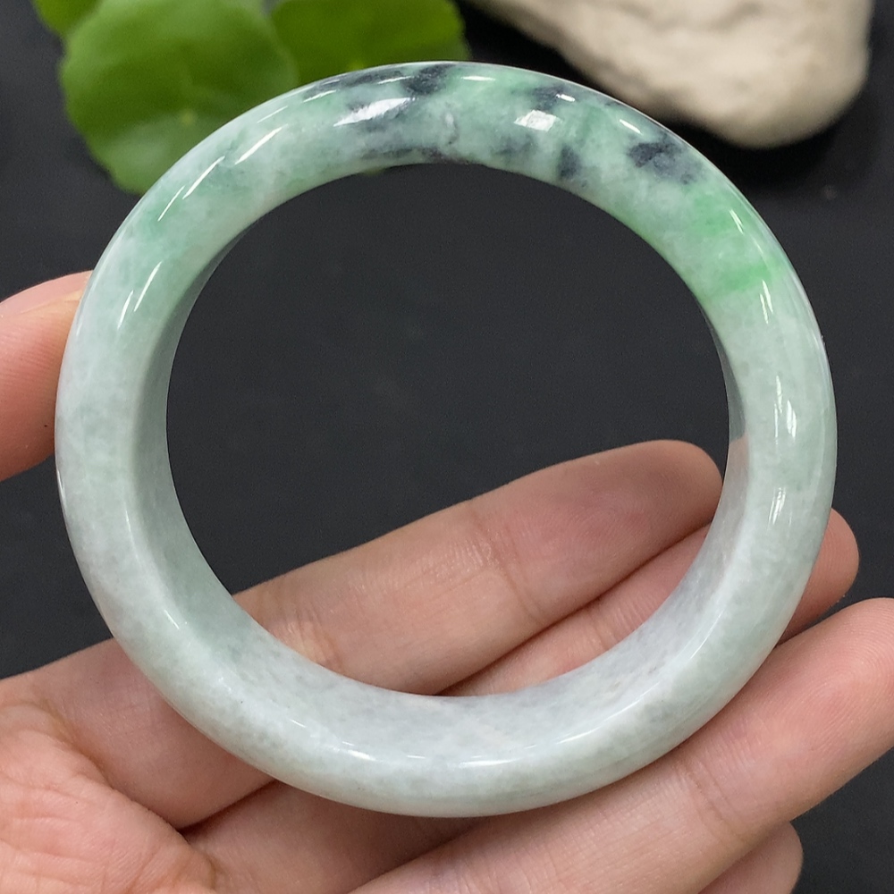 F27123095 Jadeite Round Bangle Size 51.1 Total Weight Approximately 577.44g Containing Other Mineral Components