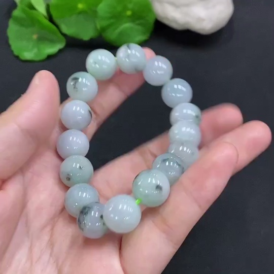 F34962544 Jadeite Bracelet Total Weight Approx. 53.8g Size 12.3mm Including Other Minerals