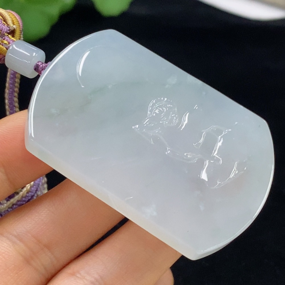 F34947527 Jadeite Pendant Sheep Total Weight About 40g (Including Rope Weight)