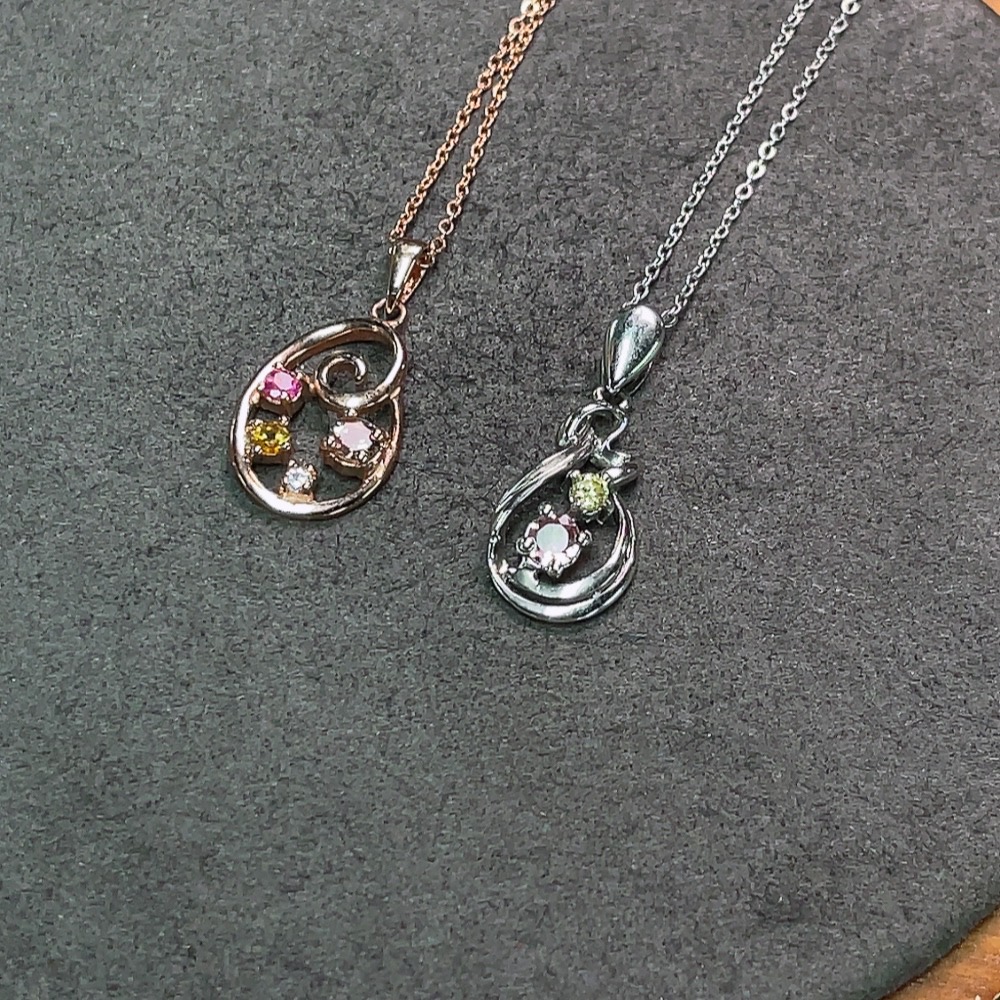 C34990013 Tourmaline Necklace with Non-Natural Accent Stones, Non-Gold, Total Weight Approx. 4.82g, Sell as a Lot