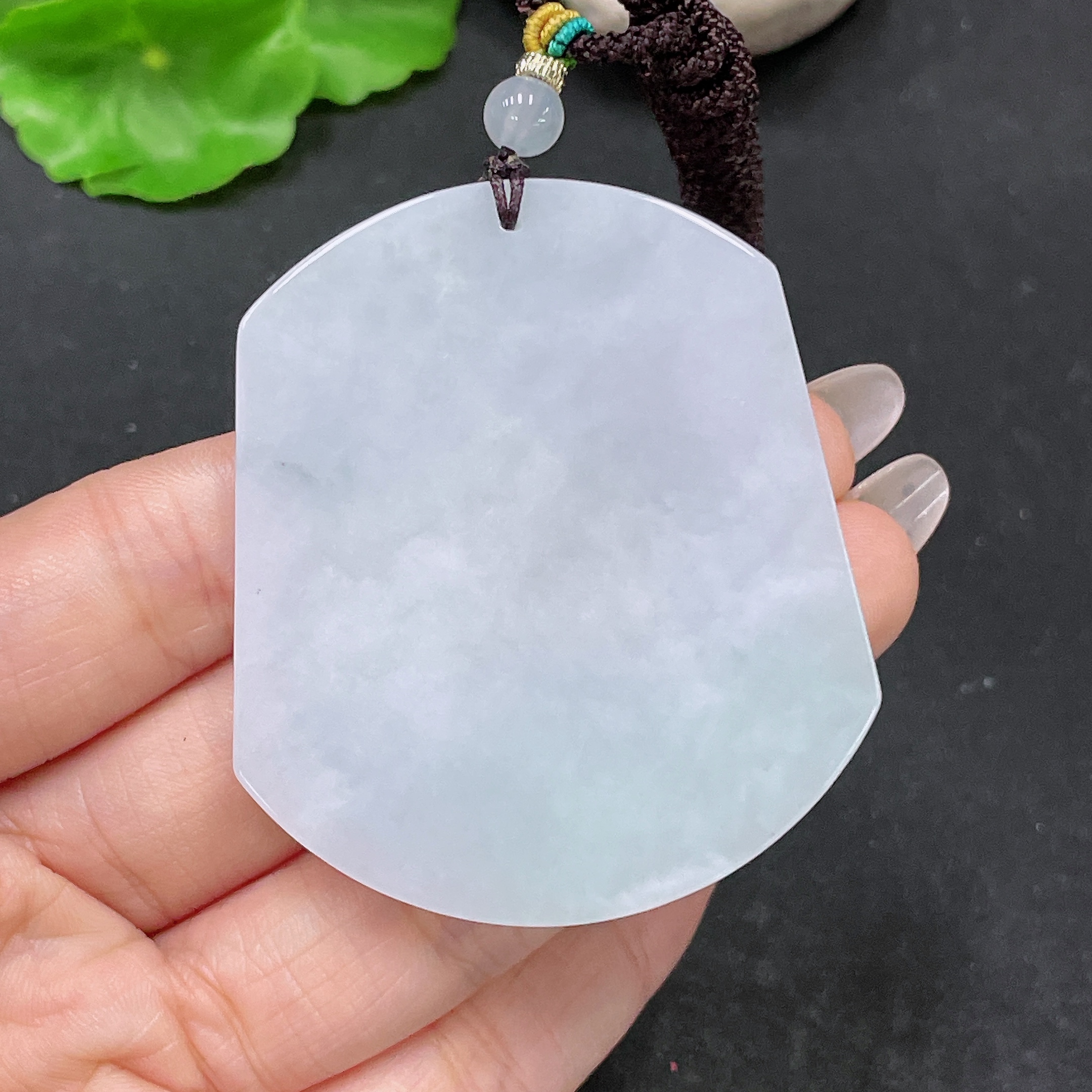 F35138137 Jadeite Plain Pendant with Non-A Beads Including Rope Total Weight Approx.45g