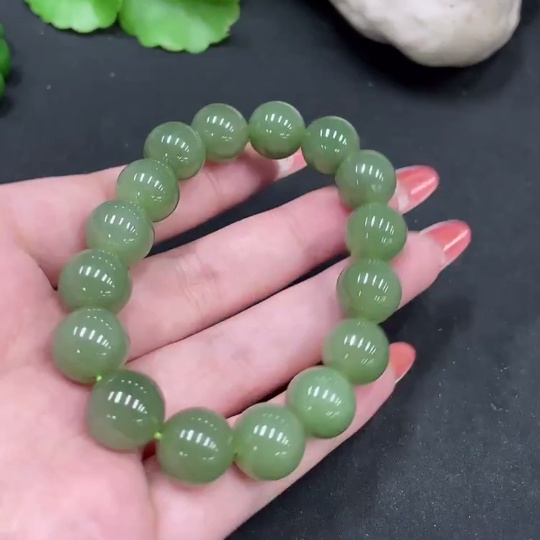 H35084790 Hetian Jade Bracelet, Approx. 11.8mm, Total Weight Approx. 42.9g