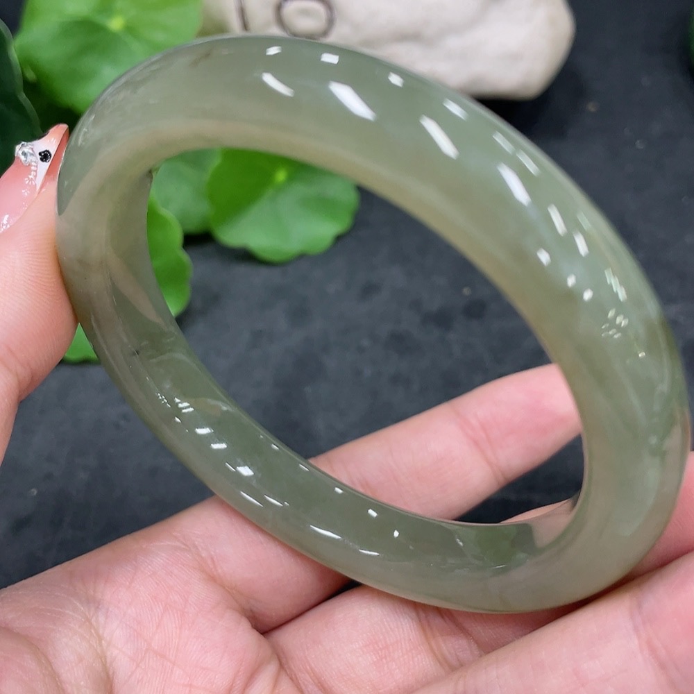 H34960115 Hetian Jade Round Bracelet Size 58 Total Weight Approx. 50.6g