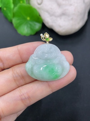 F41934488 翡翠挂件佛公 非金 货品总约重6.29g