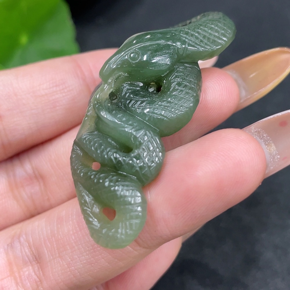 H32704767 Hetian Jade Pendant Snake Total Weight About 16.7g
