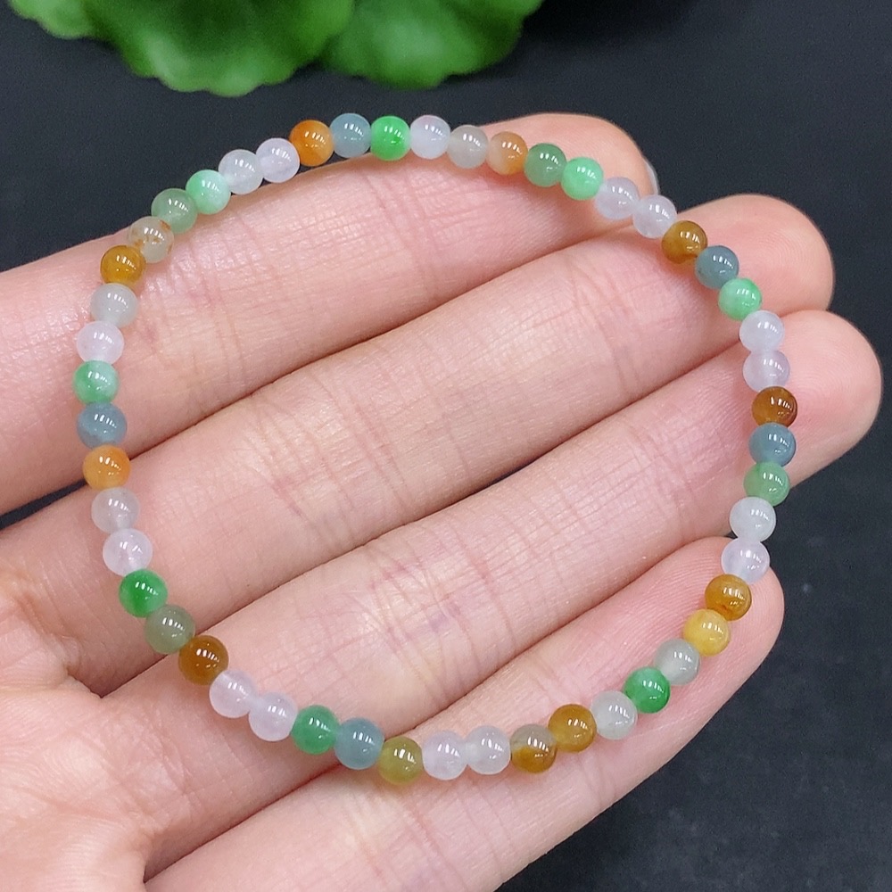 F32807722 Jadeite Bracelet Total Weight Approx. 3.7g Size About 3.5mm Color Origin Undetermined