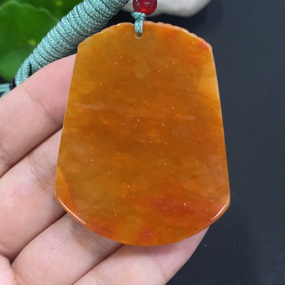 F29390403 Jadeite Blossoms of Wealth and Honor Pendant Total weight with string approx. 40.1g (Color origin undetermined)