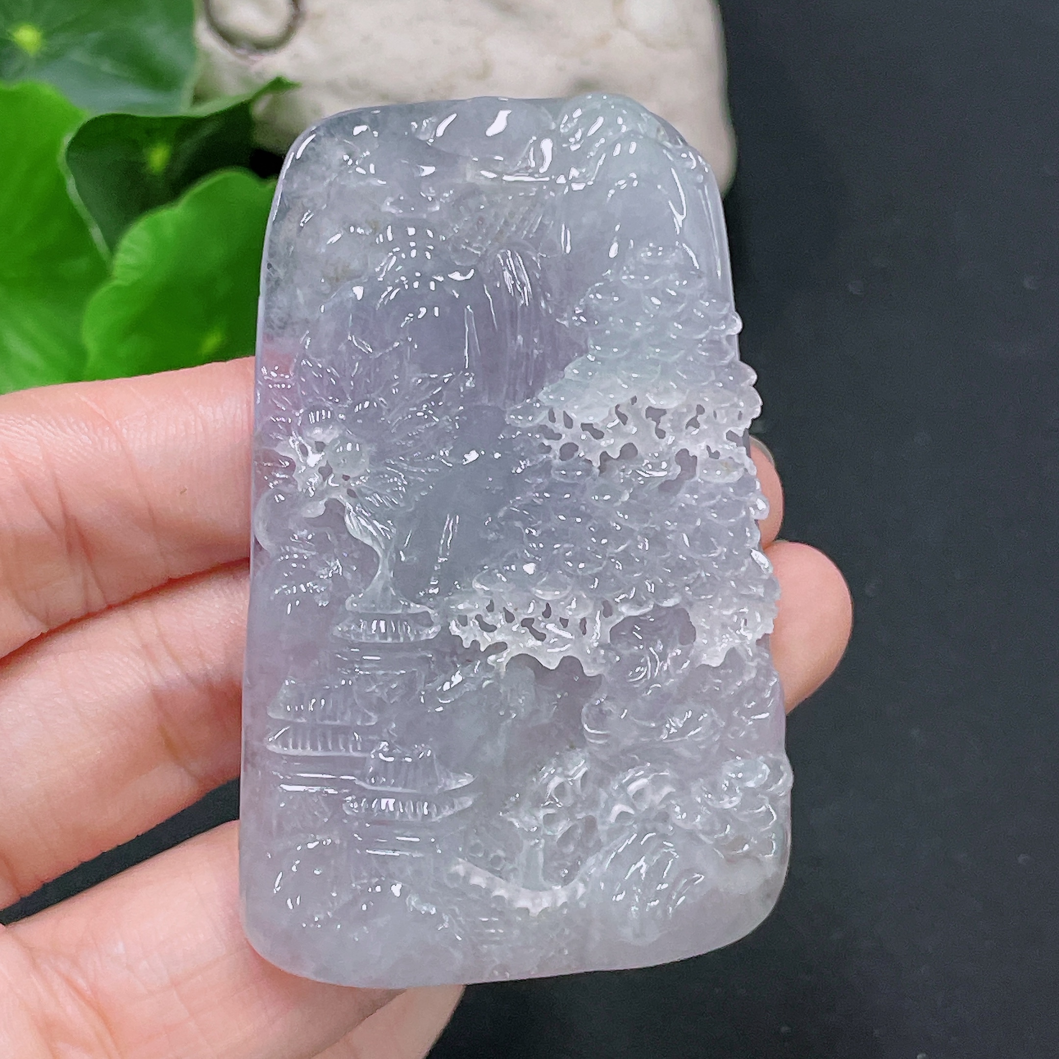 F33893454 Jadeite Pendant Landscape Plaque Total Weight Approx. 54.84g