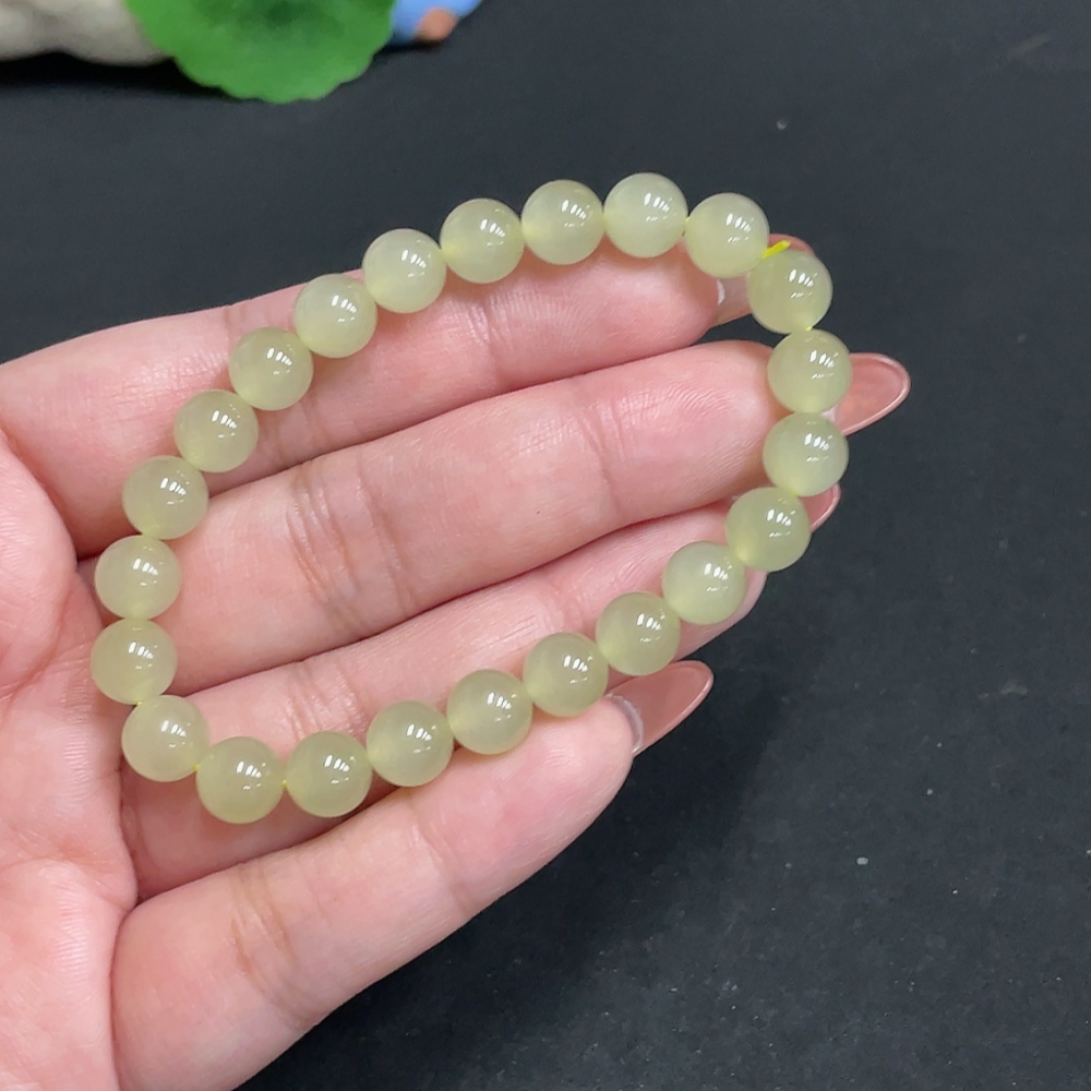 H35101418 Hetian Jade Bracelet Approx. 7.6mm Total Weight Approx. 17.2g