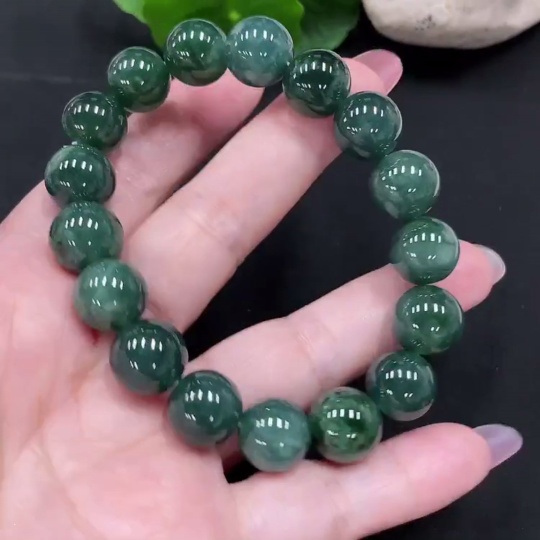 F34981933 Jadeite Bracelet Approximately 12mm Beads Total Weight About 49.4g