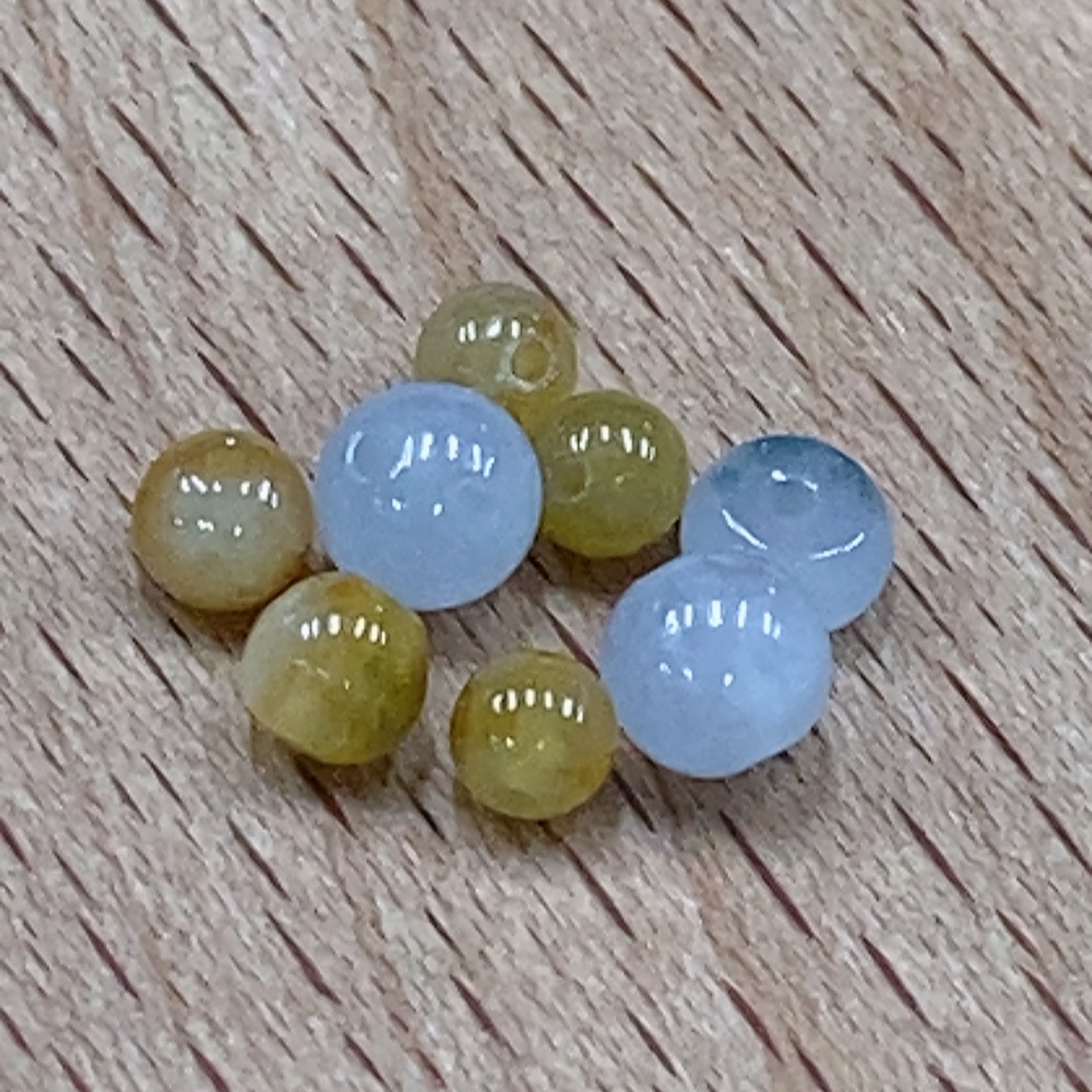 F33895443 Jadeite Beads Sell as a Lot Yellow Beads Color Origin Undetermined