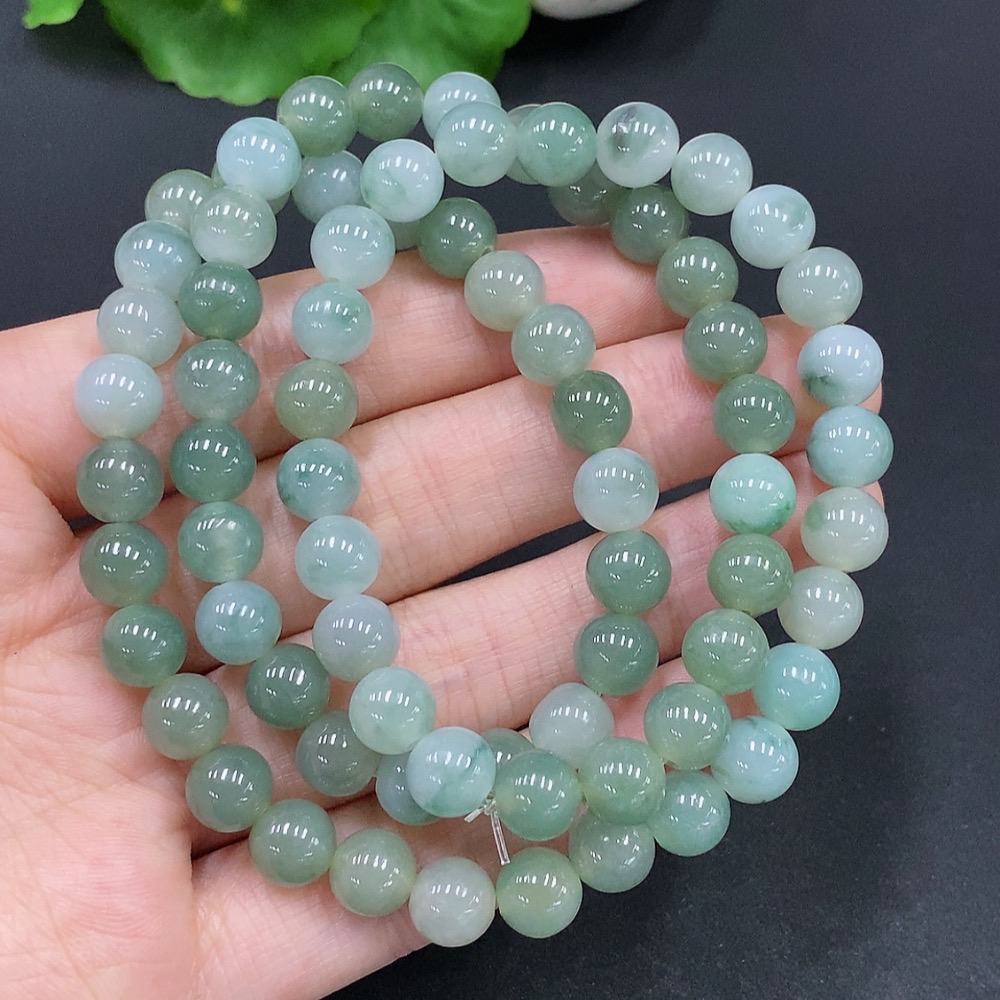 F29364742 Jadeite Bead Necklace Total Weight Approx. 59.7g Size 7.9mm