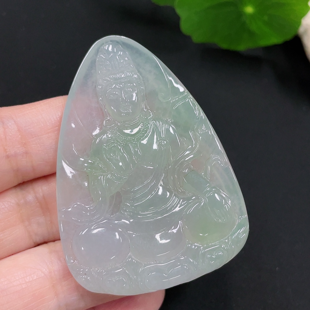 F30454373 Jadeite Guanyin Pendant, Total Weight Approx. 21.3g