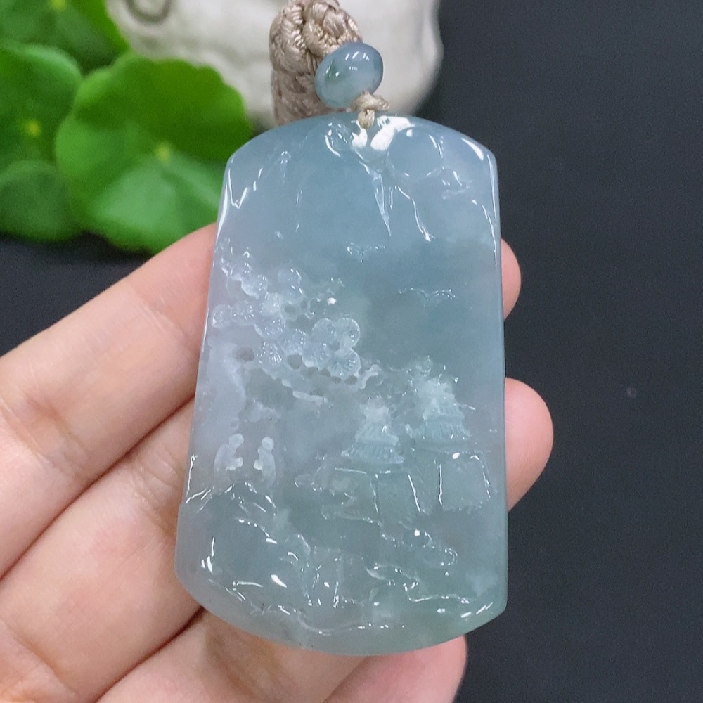 F29411376 JadeiteLandscape Pendant (Total weight approx. 35.7g including cord)