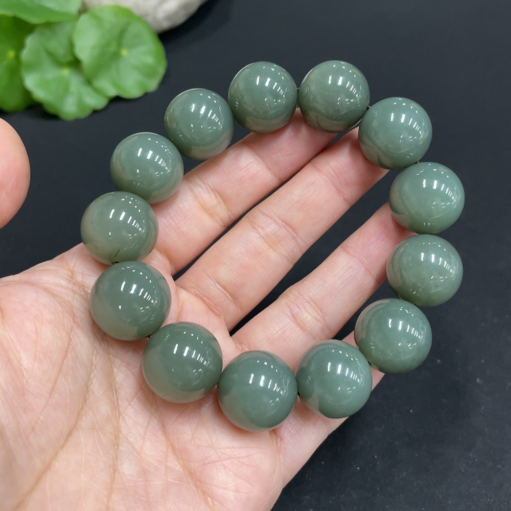 H34072203 Hetian Jade Bracelet, Approx. 16mm Beads, Total Weight About 83.8g