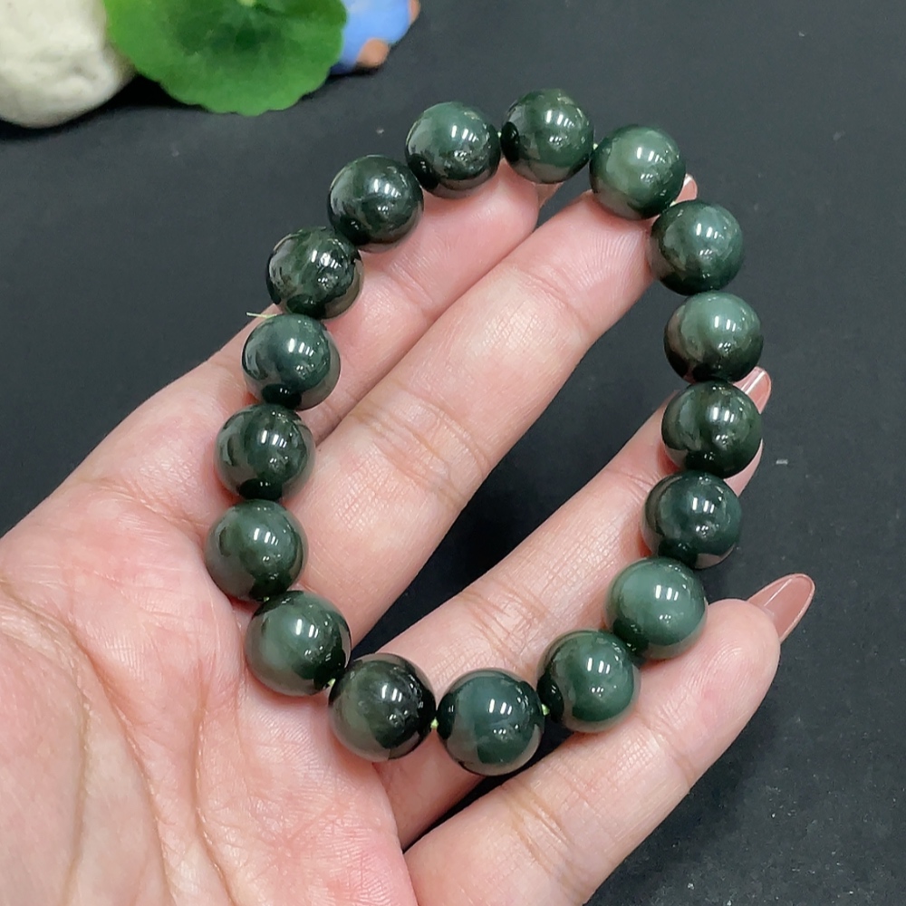 H34010920 Hetian Jade Jasper Bracelet, Approx. 11.8 mm, Total Weight Approx. 46.8g