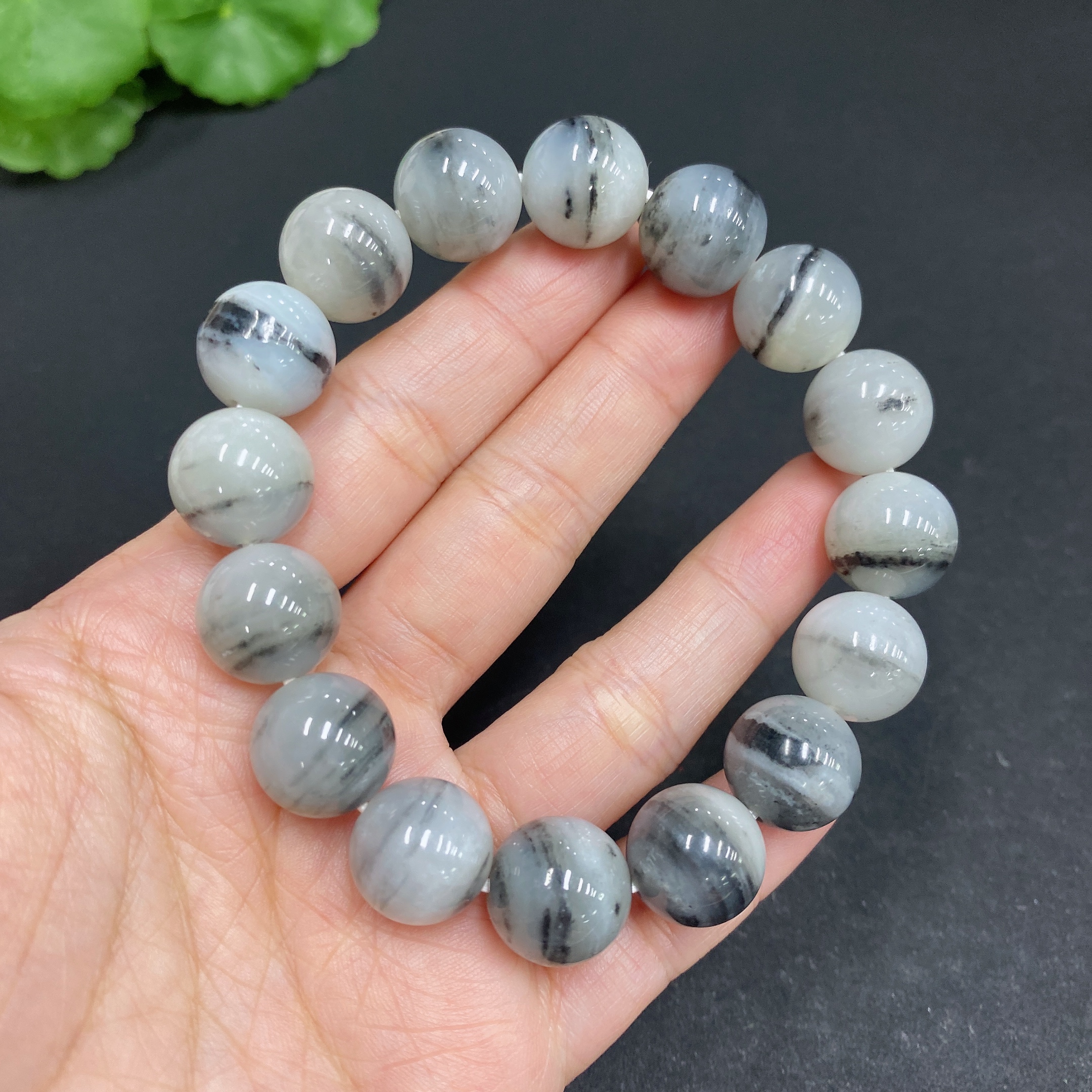 H33902822 Hetian Jade Bracelet, Approx. 13mm, Total Weight About 56.9g, Contains Other Mineral Components