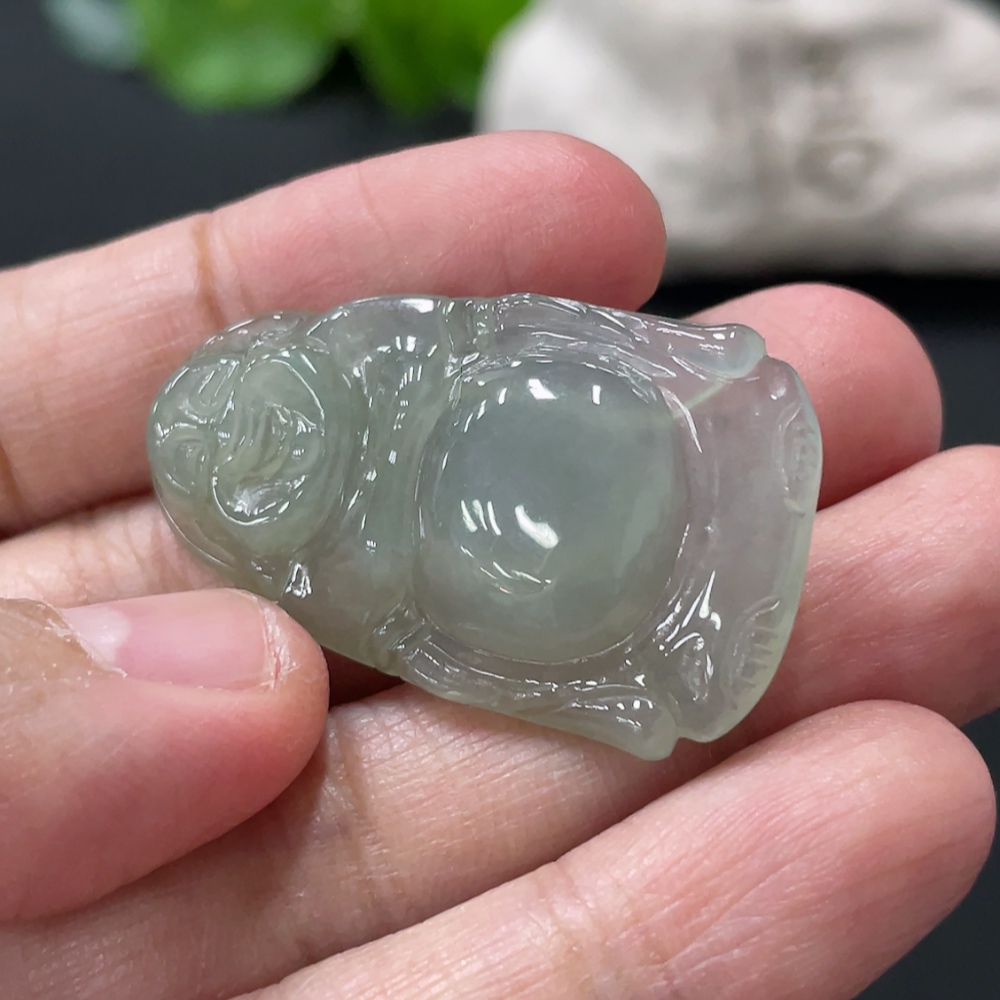 F32821616 Jadeite Standing Buddha Pendant Total Weight About 6.6g