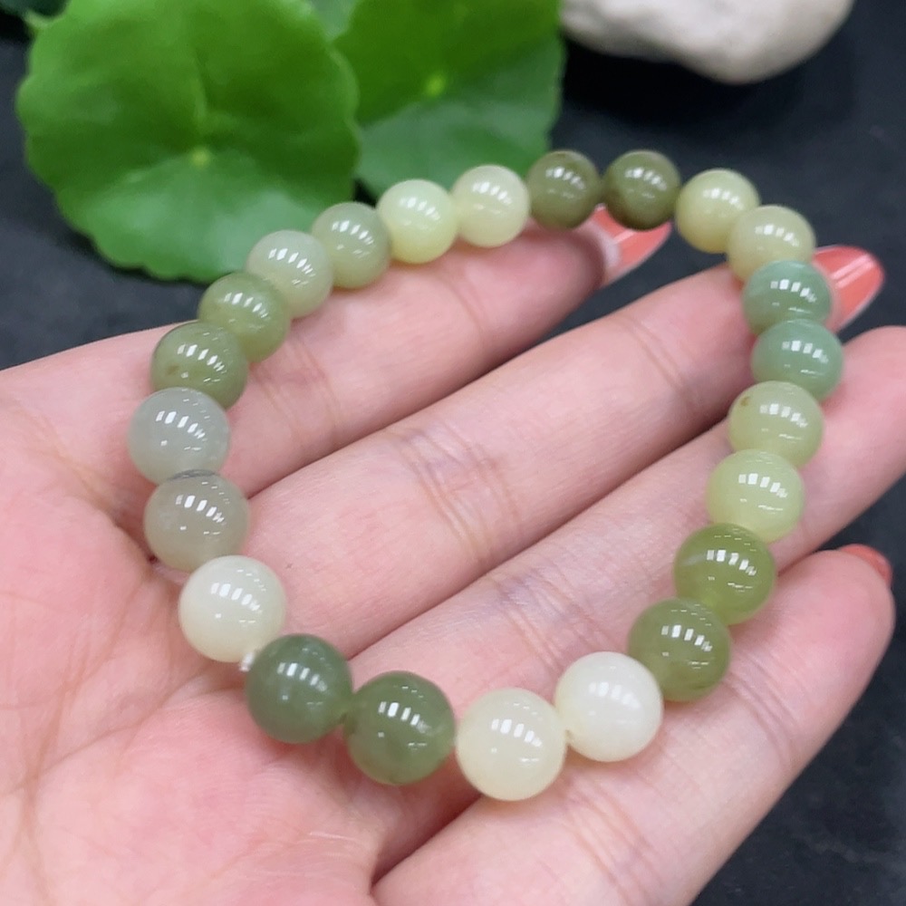 H34980605 Hetian Jade Bracelet, Approx. 7.7mm, Total Weight About 18g