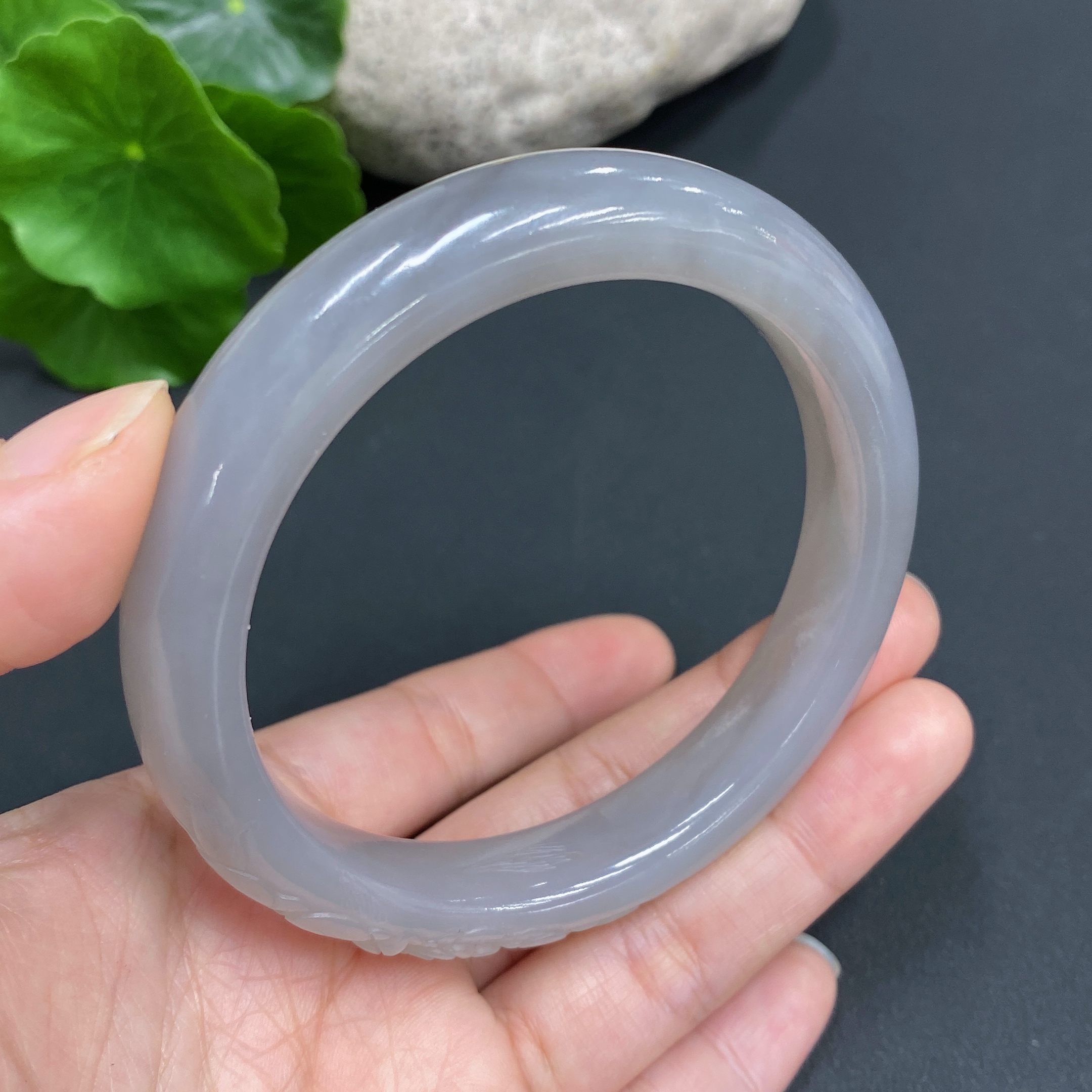 H13477976 Hetian Jade Carved Bracelet  Size 56.8  Total Weight Approx. 51.4g