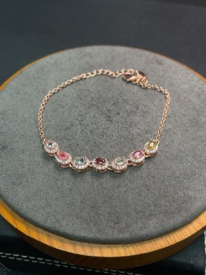C34007095 Tourmaline Bracelet Non-Gold Total Weight Approx.4.5g Size 3*2.2mm