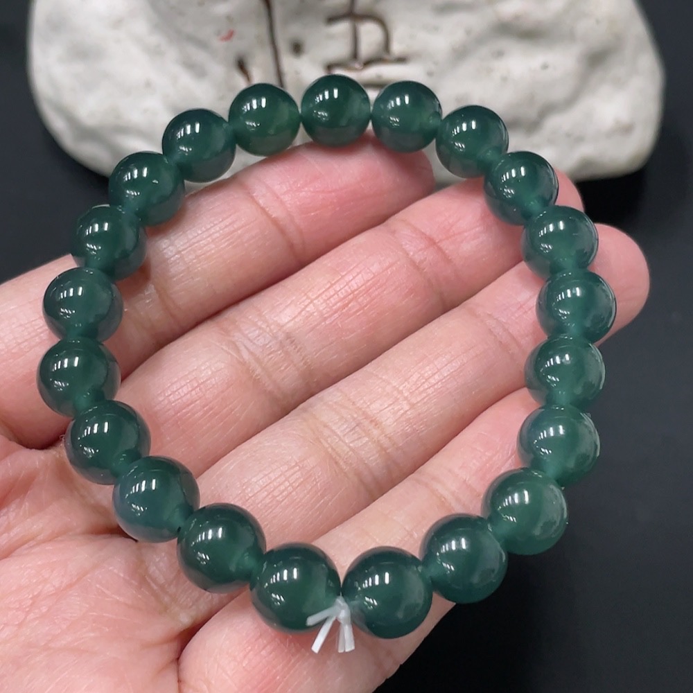 F26963522 Jadeite bead necklace, approximately 8.7mm, total weight about 24.43g