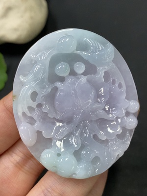 F28277298 Jadeite Pendant Total Weight Approx. 36.34g Blooming Prosperity