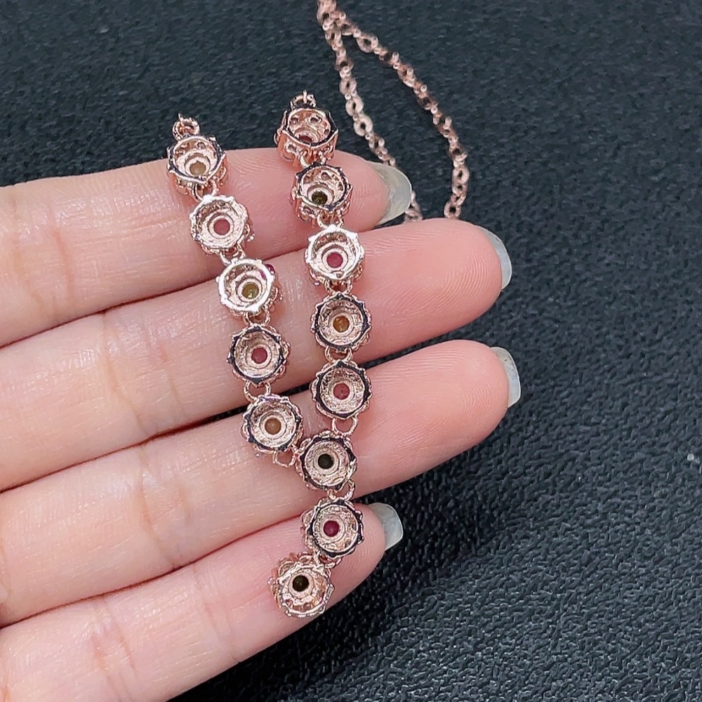 C34007916 Tourmaline Necklace Non-Gold Total Weight Approx.10.03g Size Approx.2.3mm