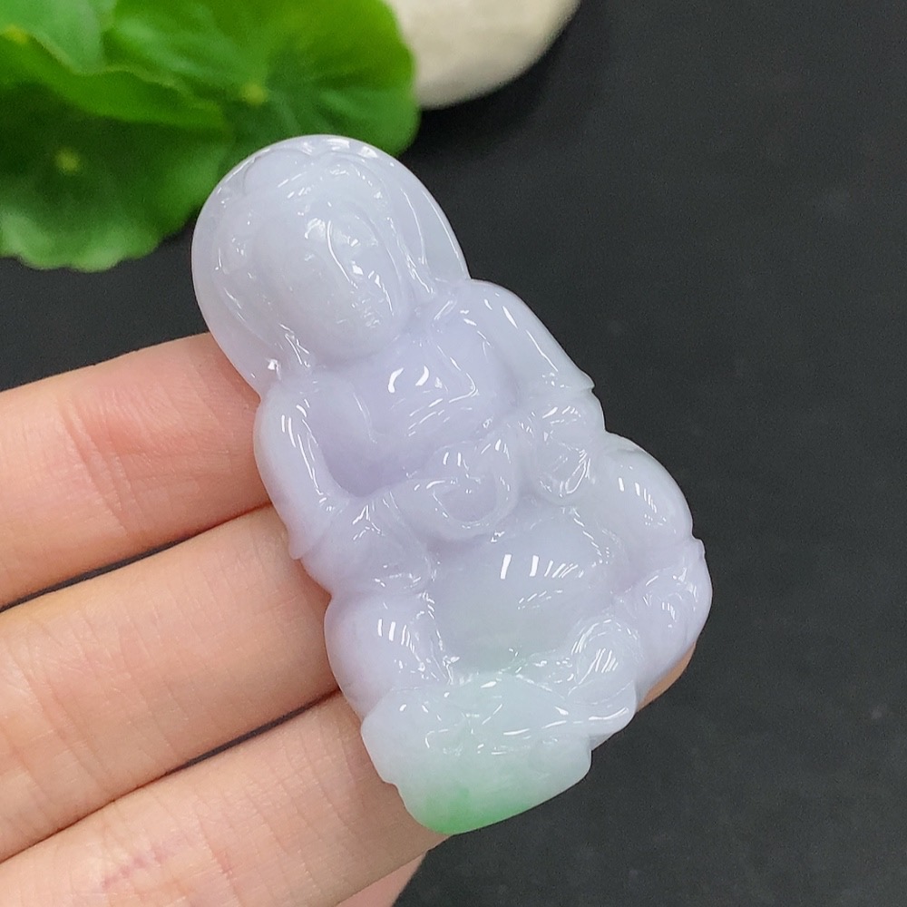 F34077428 Jadeite Guanyin Pendant Total Weight Approx. 22.1g