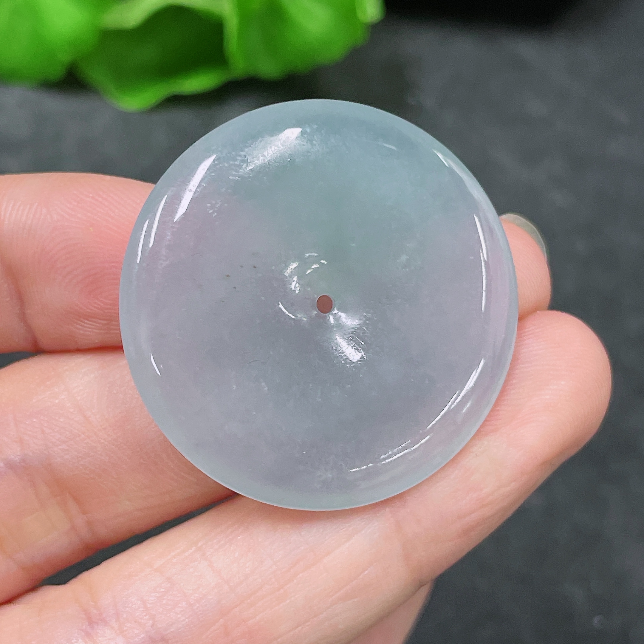 F32811743 Jadeite Pendant Peace Buckle Total Weight Approx. 10.92g