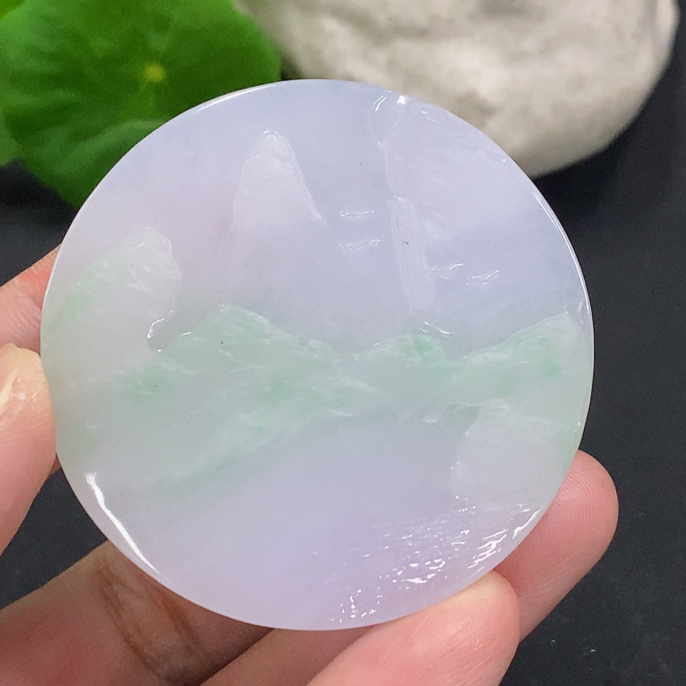 F33857021 Jadeite Landscape Pendant, Total Weight Approximately 27.7g