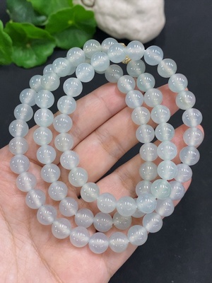 F34023752 Jadeite Bead Necklace Approx. 8.2mm Non-gold Total Weight Approx. 80.2g