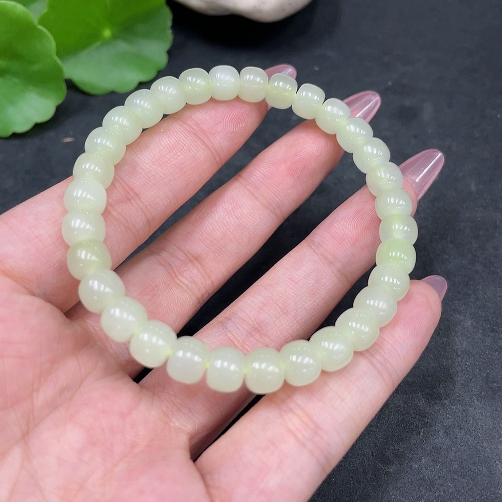 H33885863 Hetian Jade Bracelet approx. 6.7mm total weight approx. 16.5g