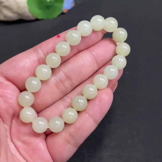 H34973139 Hetian Jade Bracelet, Approx. 9.3mm, Total Weight Approx. 25.9g