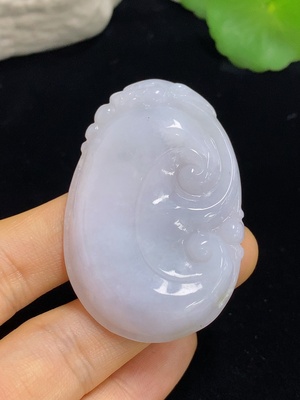 F46565917 翡翠挂件 如意  货品总重约22.7g