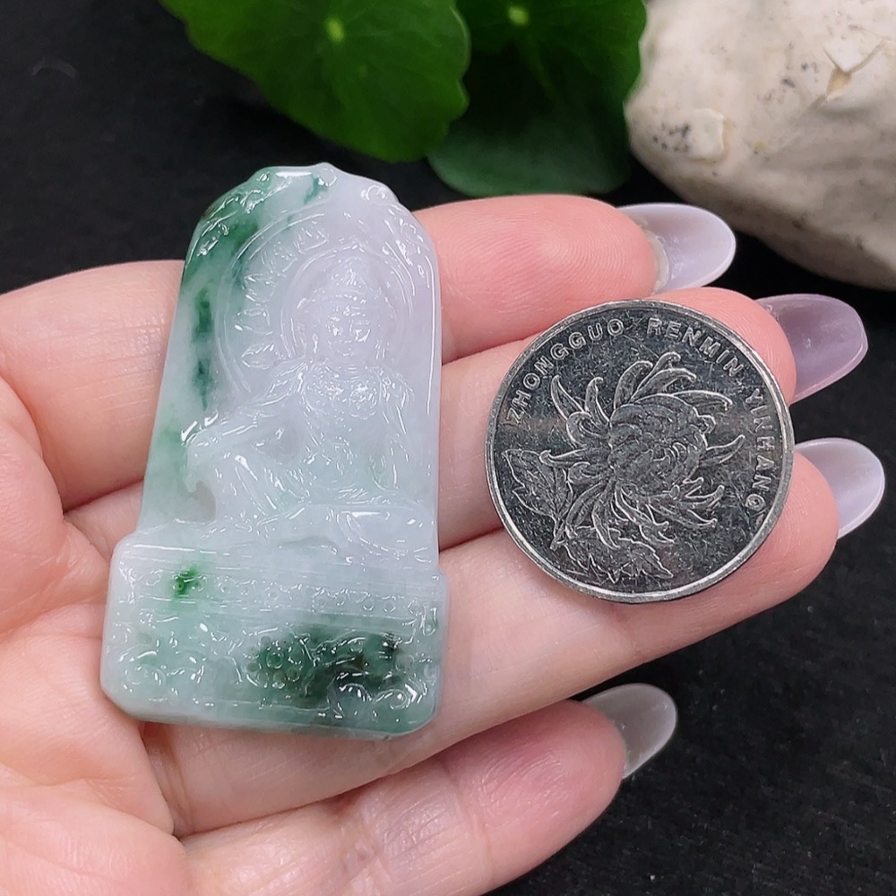 F33917220 Jadeite Guanyin Pendant, Total Weight Approx. 15.9g