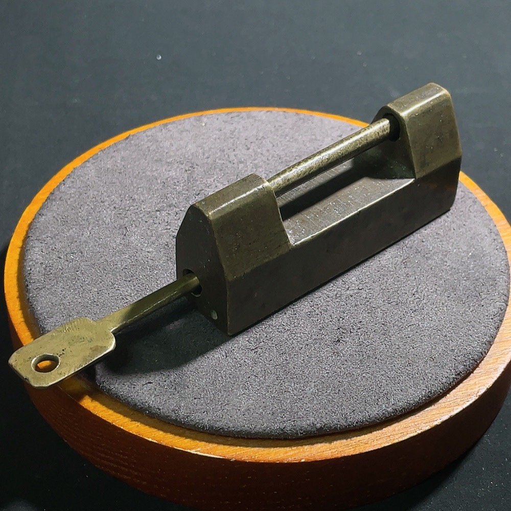 W32764289 Republic period copper lock with key, miscellaneous