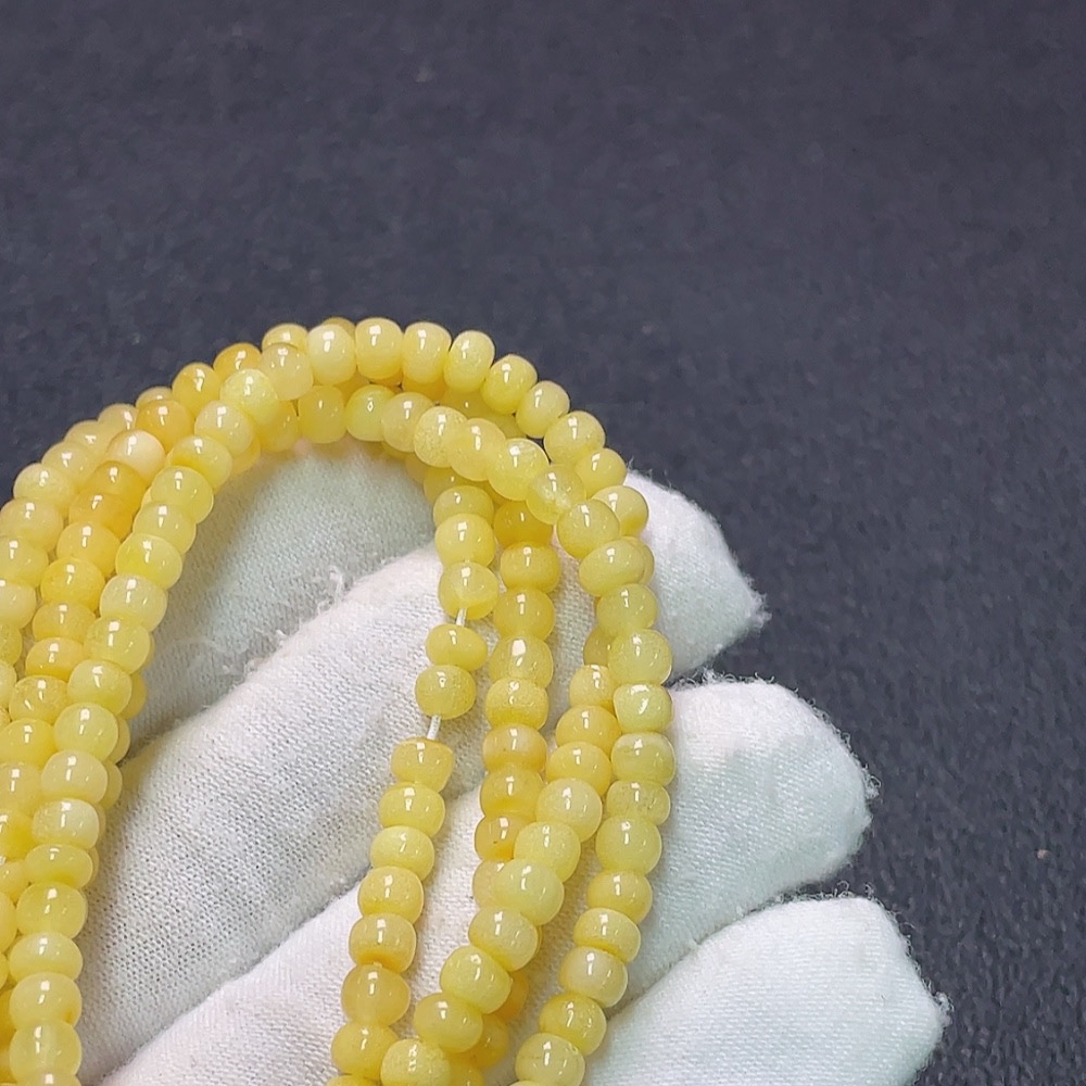 C33922934 Amber Beeswax Bead Strand, Total Weight Approx. 9.56g, Size Approx. 4.5mm