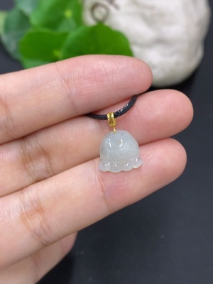 F46595271 翡翠知足常乐挂件  18k金扣头 货品含绳重约1.95g