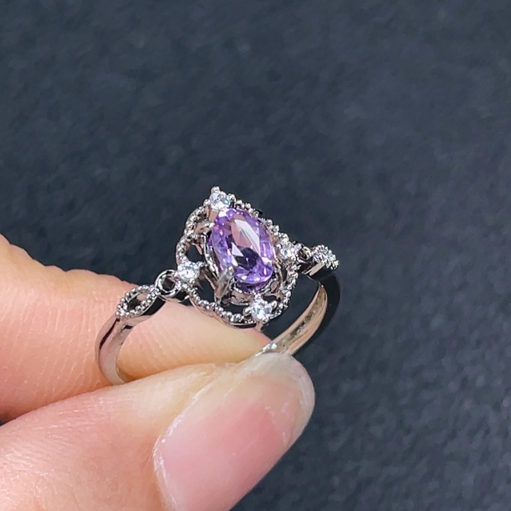 C32786344 Crystal Ring Adjustable Non-Gold Total Weight Approx. 1.62g